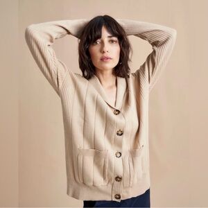 La Ligne Tan Cardigan Sweater